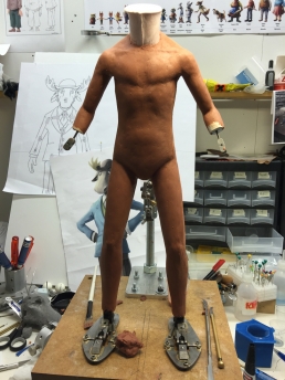 Work in progress on sculpting the moose body